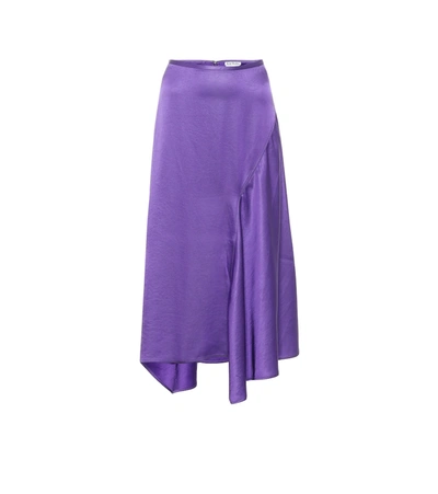 Acne Studios Bias-cut Satin Skirt Electric Purple