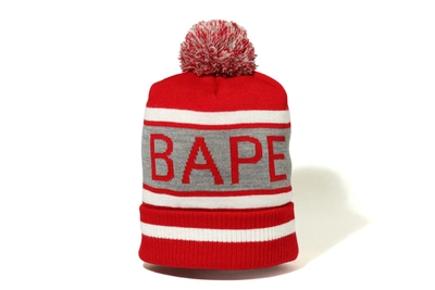 Pre-owned Bape  Pom Pom Knit Cap Red