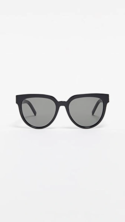 Saint Laurent Sl M28 Acetate Cat Eye Sunglasses In Black/grey