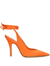 Attico Slingback 100 Mm High-heeled Shoe In Orange