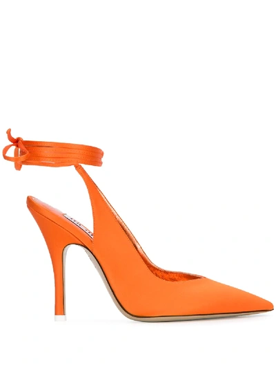 Attico Slingback 100 Mm High-heeled Shoe In Orange