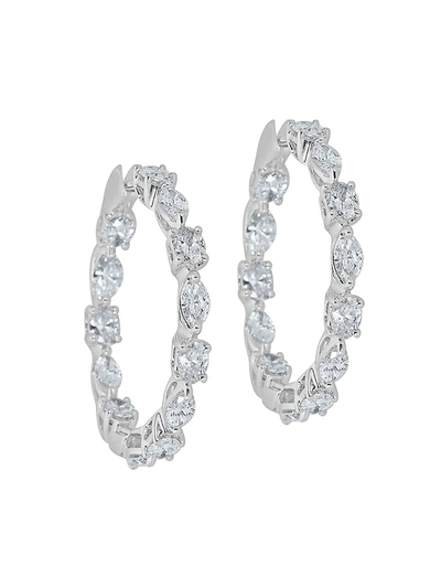 Zydo Luminal 18k White Gold & Diamond Inside-out Hoop Earrings In Diamond White Gold