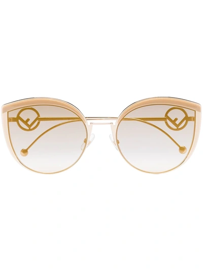 Fendi Gold Tone F Is  Sunglasses