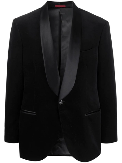 Brunello Cucinelli Shawl-lapel Cotton-velvet Dinner Jacket In Black