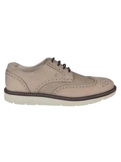 Hogan Dress X-h322 Suede Derby Shoes In Light Beige