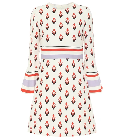 Valentino Printed Wool And Silk Cady Minidress In Multicoloured