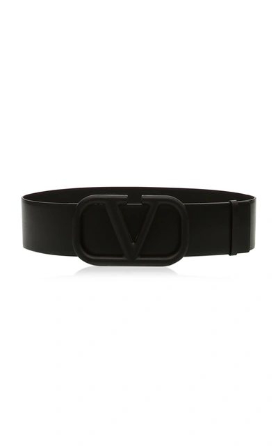 Valentino Garavani Babies' Women's  Vlogo Leather Waist Belt In Navy,black