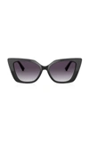 Valentino 56mm Cat Eye Sunglasses In Black