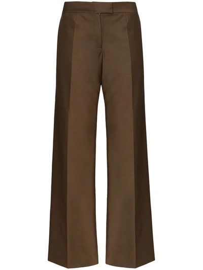 Materiel High-waisted Wide-leg Trousers In Brown