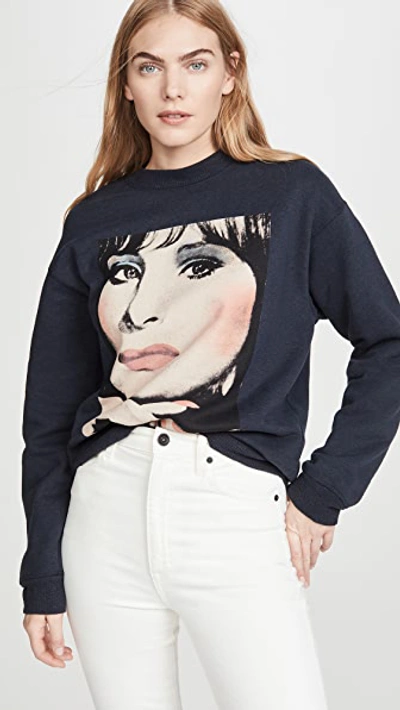 Coach X Richard Bernstein Sweatshirt Mit Barbra Streisand - Size L In Dark Grey