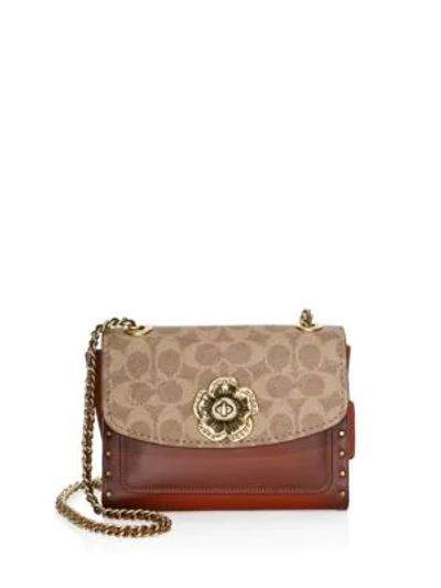 Coach Parker Signature Coated Canvas & Leather Shoulder Bag In Rust/brass