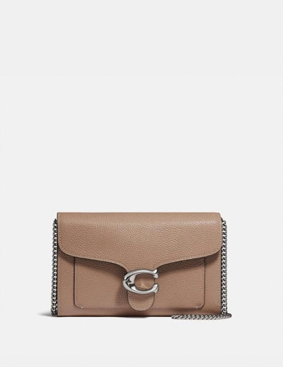 Coach Tabby Chain Clutch In Beige In Lh/taupe