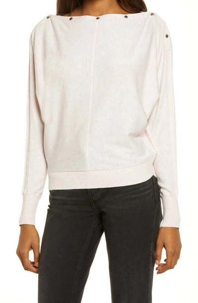 Allsaints Elle Studded Boatneck Sweater In Chalk White