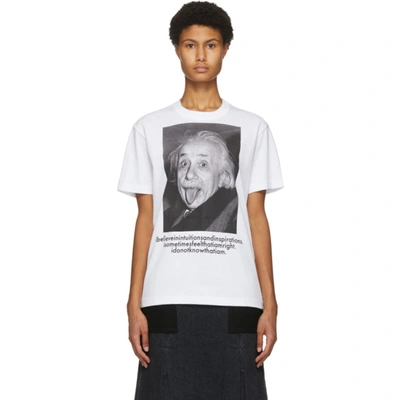 Sacai Einstein' Graphic Print T-shirt In 101 White