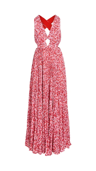 Fame And Partners Valencia Dress In Confetti Floral Red