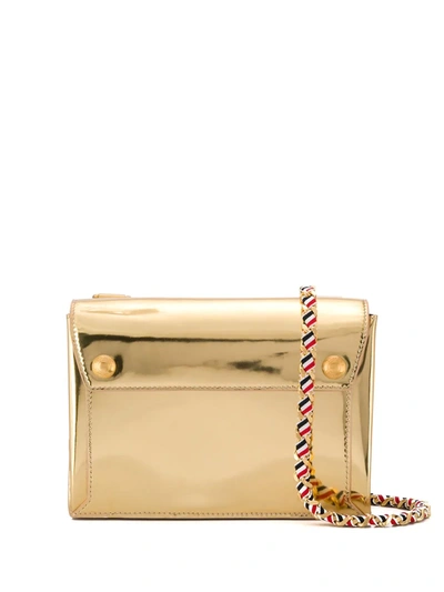 Thom Browne Specchio Leather Envelope Bag In Gold