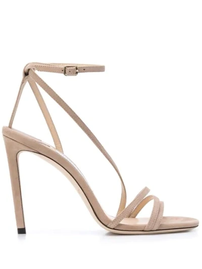 Jimmy Choo Tesca 100mm High Heel Sandals In Neutrals