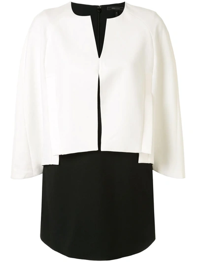 Bcbg Max Azria Cape-effect Dress In White