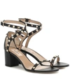 Valentino Garavani 60 Mm Rockstud Leather Sandals In Black