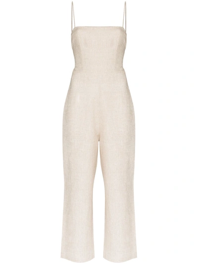 Reformation Huntington Open Back Jumpsuit In Neutrals