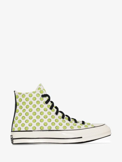 Converse Chuck 70 Smiley High Top Sneakers In White