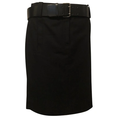 Pre-owned Lanvin Wool Mid-length Skirt In Navy