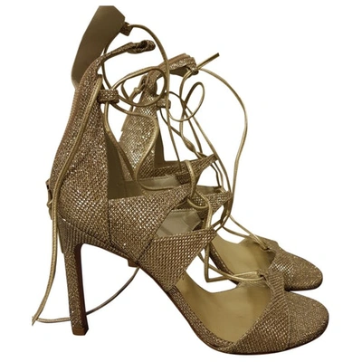 Pre-owned Stuart Weitzman Cloth Sandal In Gold
