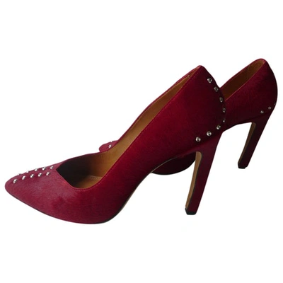 Pre-owned Iro Pony-style Calfskin Heels In Red
