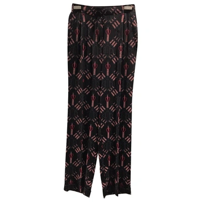 Pre-owned Valentino Silk Large Pants In Multicolour
