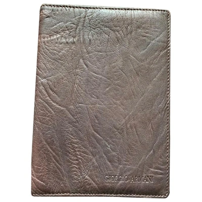 Pre-owned Giorgio Armani Leather Small Bag In Brown