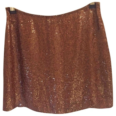 Pre-owned Ralph Lauren Silk Mini Skirt In Metallic