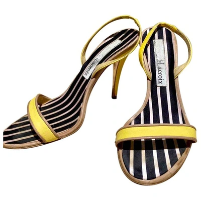Pre-owned Christian Lacroix Leather Sandals In Yellow