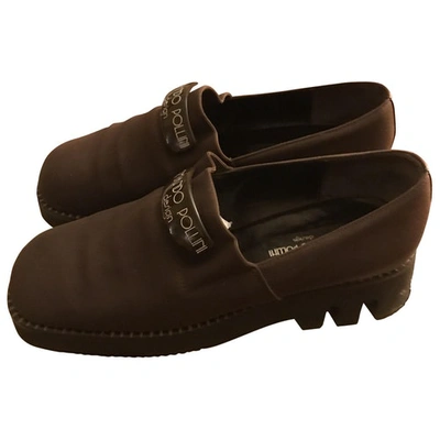 Pre-owned Pollini Flats In Brown