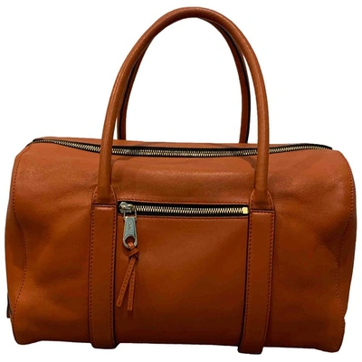 Pre-owned Chloé Madeleine Leather Bowling Bag In Orange