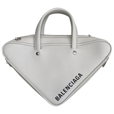 Pre-owned Balenciaga Triangle Leather Crossbody Bag In White