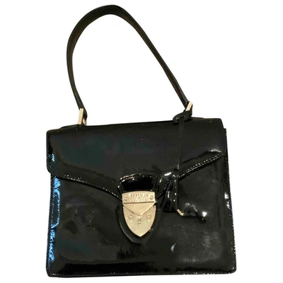 Pre-owned Aspinal Of London Patent Leather Handbag In Black