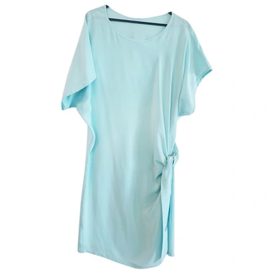 Pre-owned Max & Moi Silk Mid-length Dress In Turquoise