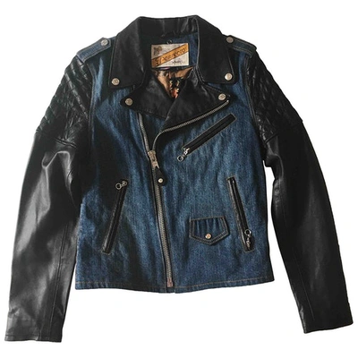 Pre-owned Schott Biker Jacket In Blue