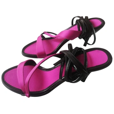 Pre-owned Michel Vivien Cloth Sandals In Pink