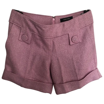 Pre-owned Versace Pink Cotton Shorts