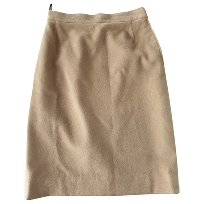Pre-owned Christian Lacroix Wool Mid-length Skirt In Khaki