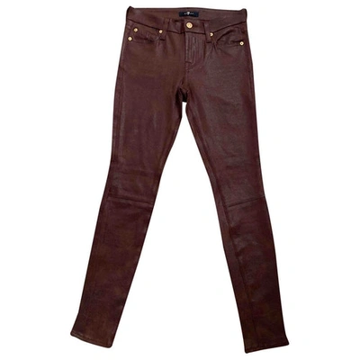 Pre-owned 7 For All Mankind Slim Pants In Brown