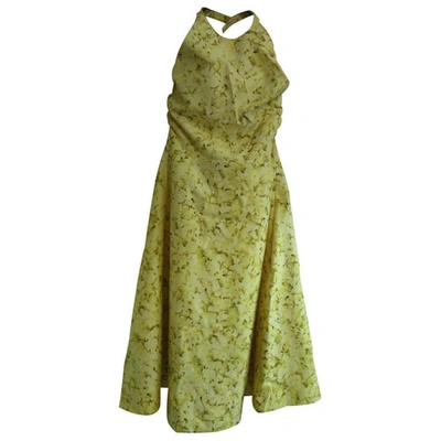 Pre-owned Giambattista Valli Silk Mid-length Dress In Yellow