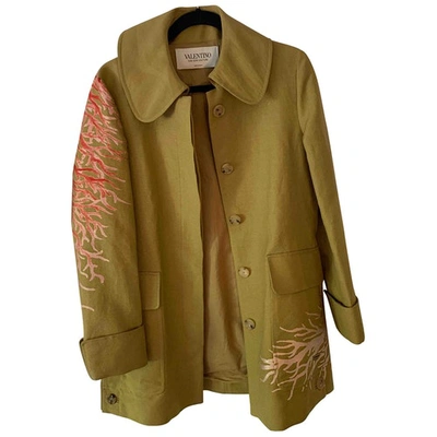 Pre-owned Valentino Linen Jacket In Khaki
