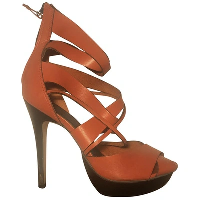Pre-owned Topshop Leather Sandals In Orange