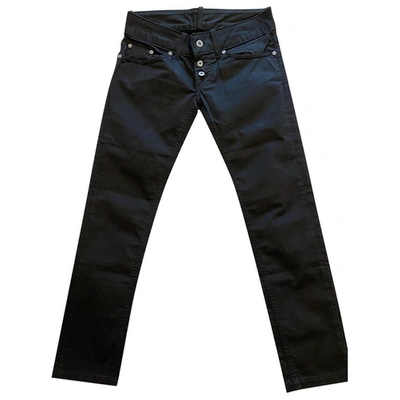 Pre-owned Dondup Straight Trousers In Black