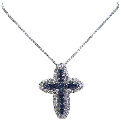 Pre-owned Recarlo White Gold Necklace In Blue