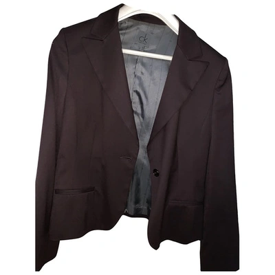 Pre-owned Calvin Klein Brown Polyester Jacket