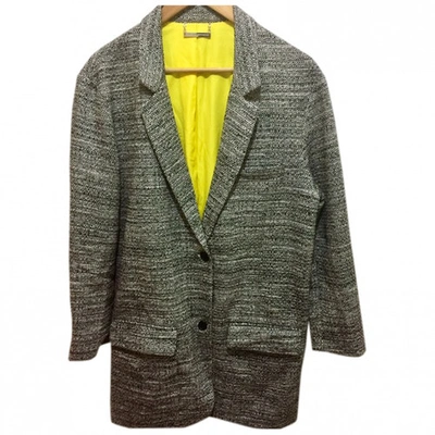 Pre-owned Diane Von Furstenberg Tweed Coat In Grey