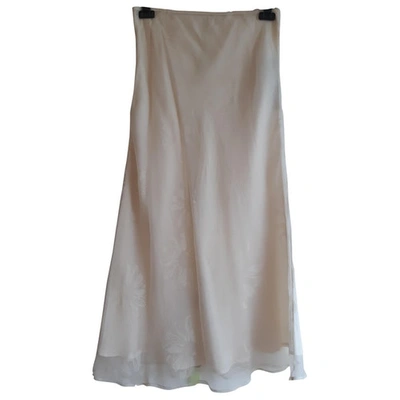 Pre-owned Ralph Lauren Ecru Silk Skirt